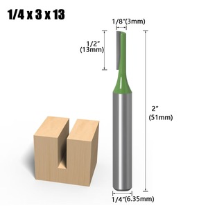 Cortador de ranurado recto de vástago de 6 mm de hoja doble individual, broca de enrutador de carpintería de vástago 1/4, cabezal de herramienta de máquina 2 en 1 - Product Image 6