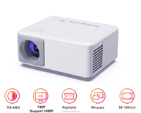 Mini projecteur LCD portable 720P avec haut-parleurs intégrés, design de poche, prend en charge la Full HD 1080P - Cadeau de Noël pour le home cinéma