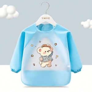 Bavoirs imperméables pour bébé de couleur unie, en tissu de coton, ne blessent pas la peau, faciles à nettoyer, respirants, à capuche pour enfant - Product Image 5