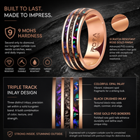 Luxuriöser Roségold-Wolframcarbid-Ring mit Sandstein-Galaxie-Meteorit-Einlage 8mm Komfortabler Herren-Ehering Großhandel