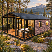 Maisons modulaires de luxe avec véranda, maison conteneur isolée pour projets de vacances en forêt