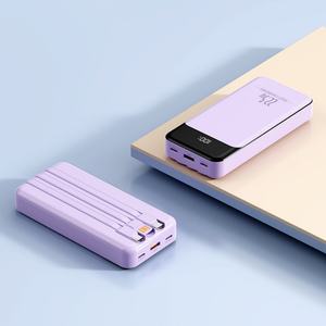 Chargeur intelligent à grande capacité avec alimentation rapide, câbles Type C intégrés, batterie externe 20000 mAh PD20W, logo personnalisé - Product Image 4