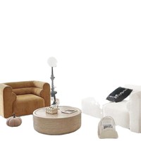 Table basse de style Wabi-sabi en marbre et bois, pour salon, usage domestique, luxe léger, design moderne et créatif