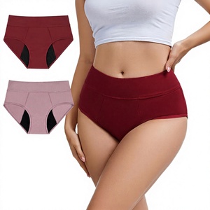 Culottes menstruelles réutilisables en coton taille haute pour femme, anti-fuites - Product Image 2