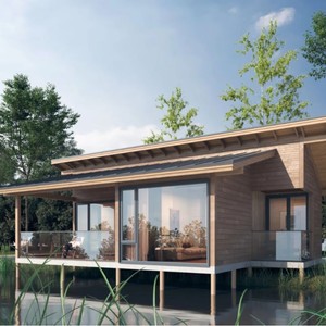Modern Wood Summerhouse Chemical Pressure Treated Timbers Outdoor Cabin for <b>Garden</b> or Resort Use - Product Image 1
