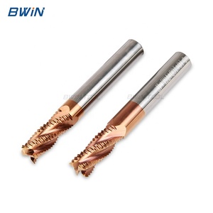 Fraise à dégrossir à 4 dents en carbure monobloc HRC55 à pas fin, revêtement TiSiN, pour usinage intensif de l'acier sur CNC - Product Image 4