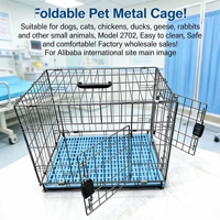 Cage pliable pour animaux de compagnie en plastique et fer robuste avec plateau facile à nettoyer pour chiens de taille moyenne