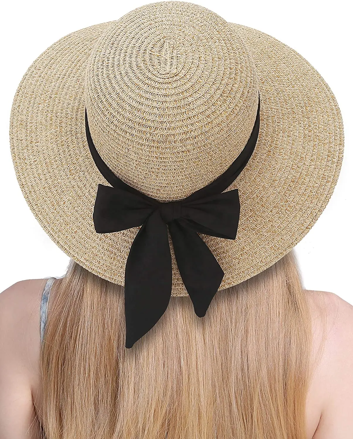 2024 Hot Selling Womens Straw Hat Sun Hats For Women Beach Cap Summer UV Protection UPF50+ Beach Hats