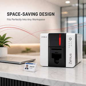 Imprimante de cartes Evolis Zenius2 |   Imprimante compacte pour cartes d'identité et badges |   Machine d'impression de cartes PVC recto simple pour cartes d'employé et de membre - Product Image 4