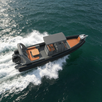 Bateaux semi-rigides gonflables commerciaux de sauvetage de 28 pieds (860 cm) avec coque en fibre de verre à étages, haute performance, tube gonflable Orca Hypalon