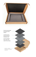 Emballage d'expédition de luxe auto-érectible en carton ondulé recyclable à double paroi, gaufrage, pelliculage brillant, taille personnalisable