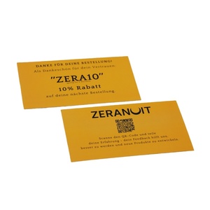 Carte de visite épaisse personnalisée jaune 180x100mm 350gsm pour boulangerie, promotion touristique, crème, liqueurs, fêtes, réduction, commerce - Product Image 1