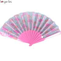 Éventail portable en plastique fait main, durable, avec motif floral pour décorations de mariage et cadeaux, origine Hunan