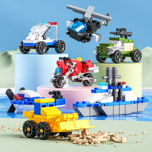 2024 nouveautés enfants Police militaire briques jouets pompiers Mini modèles ingénierie véhicule bloc de construction ensemble - Product Image 3