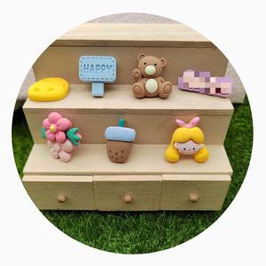 Nueva novedad Hada jardín tema limo encantos flores lindas oso <span class=keywords><strong>queso</strong></span> leche té taza cabujones adornos para joyería DIY - Product Image 5