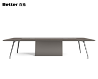 Table de conférence de bureau moderne et minimaliste de grande taille avec combinaison de chaises, utilisée pour les négociations et la formation dans les bureaux scolaires