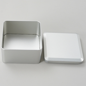Bền Bán Buôn Tùy Chỉnh Bạc Vuông Kim Loại Lưu Trữ Hộp Thiếc Bao Bì <span class=keywords><strong>Container</strong></span> Nhà Máy Tái Sử Dụng Tổ Chức Cho Cookie Kẹo - Product Image 3