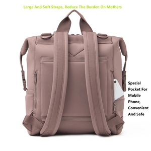 Zaino per pannolini borse per marsupio con fasciatoio <span class=keywords><strong>moda</strong></span> grande capacità Neoprene maternità rosa personalizzato solido 500 pezzi - Product Image 2