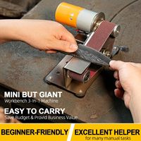 Mini ponceuse à bande de table électrique, affûteur de couteaux, machine à polir avec 20 bandes abrasives et meules