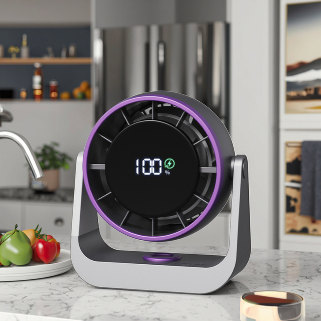 Portable Rechargeable New Air Circulation Fan Silent Wall Hanging Kitchen Fan Dormitory Desk Fan