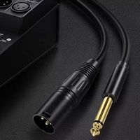 3-Pin XLR Audio Male ke Jack 6.35MM 6.5MM, kabel mikrofon Audio Stereo Mono untuk gitar