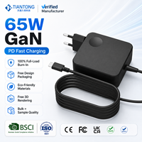 Cargador de Pared USB C PD de 65W con Cable Tipo C Integrado, Adaptador de Corriente CA/CC para Laptop/Notebook, Carga Rápida, OEM/ODM