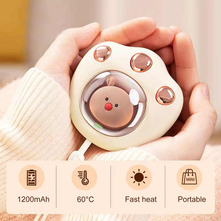 Calentador de manos eléctrico Mini con forma de garra de gato, recargable por USB, para invierno, viajes al aire libre, senderismo, 2022