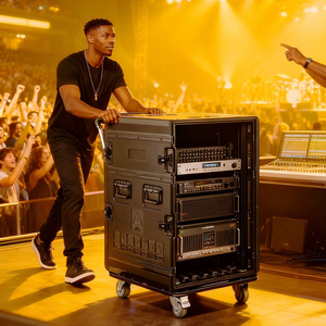 Vali rack DJ 19 inch chống sốc, đúc nhựa PE tùy chỉnh OEM, dành cho amply âm thanh hình ảnh 2U 4U 6U 8U 12U 14U, dùng cho vận chuyển hàng không - Product Image 5