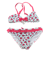 Ensemble de tankinis deux pièces personnalisés tendance été, micro bikini classique, string imprimé animalier avec cordon de serrage en dentelle, dos nu, logo frontal, séchage rapide