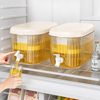 Distributeur de boissons froides avec robinet, conteneur d'eau pour réfrigérateur en PP de 6,5 L, avec filtre intégré pour jus, thé aux fruits, usage quotidien à la maison et en cuisine