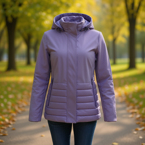 Giacca trapuntata da donna Hdj, taglie forti, con cappuccio e chiusura a cerniera, capospalla autunnale S-3XL - Product Image 3