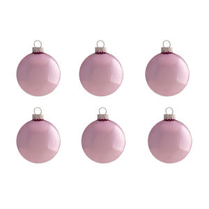 PAQUETE DE 6 BOLAS DE VIDRIO, DIAMETRO 8CM, COLOR ROSA BRILLANTE - Product Image 1