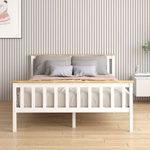 2024 Lit Double en Bois Blanc pour Adultes,/Enfants/Adolescents Meubles de Maison Style Moderne Plate-Forme en Bois Massif Cadres de Lit - Product Image 3