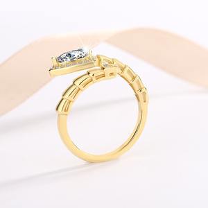 Nhẫn rắn bạc 925 nữ nam phong cách Punk, đính đá Moissanite hình giọt nước, trang sức cao cấp, chứng nhận GRA - Product Image 5