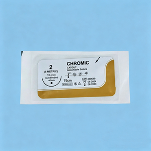 Sutura de Catgut Crómico - USP 2-0 3-0 4-0, Suturas Naturales Absorbibles y Estériles con Aguja de Corte Inverso, 12 Unidades por Caja, Uso Veterinario - Product Image 6