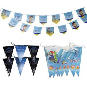 Drapeau suspendu personnalisé rouge, bleu et blanc, drapeau de fête personnalisé pour célébrations - Product Image 1