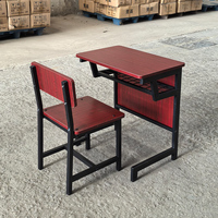 Escritorios y Sillas Escolares de MDF Estilo Filipino al por Mayor, Mesa de Estudio con Reposapiés Delantero para Sala de Capacitación