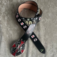 Ceinture rétro Jiahao en PU avec motif Gotham City Joker et boucle en alliage, ceinture à tête de crâne croisée, style Y2K