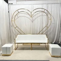 Arco de Acero Inoxidable Desmontable en Forma de Corazón para Sofá, Elegante, Moderno, Minimalista, Famoso en Internet, Decoración de Pared para Bodas