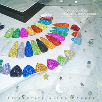 Nouveau Style Blanc Poudre Réfléchissante Flash Nail Glitter Poudre Nail Art Décoration