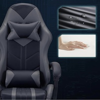 Échantillon Gratuit - Chaise de Gaming Exécutive Pliable en Cuir avec Fonctions de Massage, Refroidissement, Extensible et Pivotante