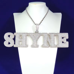 Starspire Jewels Moissanite <b>Name</b> Pendant 925 Silver Certified Premium Iced Diamond-Look <b>Custom</b> Letter <b>Necklace</b> Luxury Hip Fine - Product Image 4