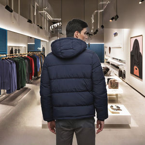 Veste matelassée en toile à double boutonnage pour homme, de haute qualité, respirante, couleur unie, doublure en coton chaude pour le printemps - Product Image 3