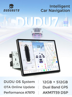 Autoradio Android DUDUAUTO pour système 2DIN avec écran tactile 2K 12+256 Go 8 cœurs CarPlay intégré GPS DSP & RGB