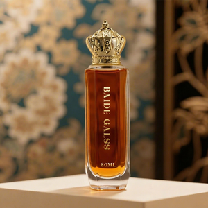 Custom Luxury Round Design Perfume Spray <b>Bottle</b> 30ml 50ml 80ml Clear Crimp Perfume <b>Bottle</b> with Gold Crown Plastic Cap - Product Image 1