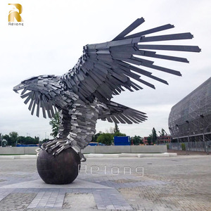 Statua di <span class=keywords><strong>Aquila</strong></span> in Acciaio Inossidabile con Design Astratto di Grandi Dimensioni RELONG per Piazze Commerciali all'Aperto - Product Image 6