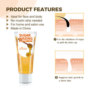 Kit de cire à épiler <span class=keywords><strong>au</strong></span> <span class=keywords><strong>sucre</strong></span> 50g, moins douloureux, soluble dans l'eau et sans chaleur, pour tous les types de peau et de poils corporels, pour l'<span class=keywords><strong>épilation</strong></span> des zones du bikini/intimes - Product Image 4