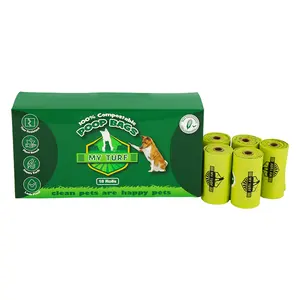 Custom Pet Dog Treat Bag Holder Dog Poop Biodegradable Dog Bags Poop Garbage Bag Rolls