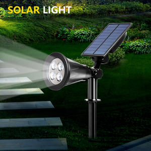 Spot solaire à <span class=keywords><strong>LED</strong></span> étanche pour l'extérieur Jardin Pelouse <span class=keywords><strong>Arbuste</strong></span> Arbre Cour Paysage Voie Appliques murales Panneau solaire Batterie PC - Product Image 2