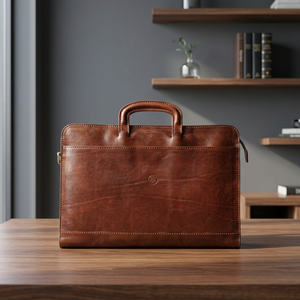 Handmade Genuine Leather Durable <b>Laptop</b> Briefcase Waterproof Lightweight Large Capacity Customized Trending Mens Office Handbag - Product Image 1